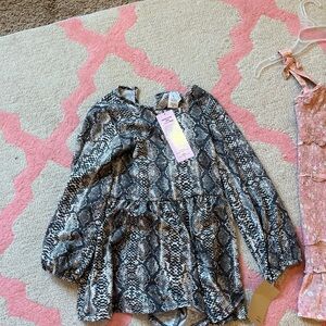 Girls Stylish Snake Print Kids Bodysuit